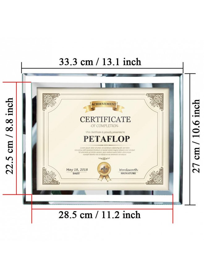 PETAFLOP 8.5x11 Picture Frames Glass 8.5 x 11 Frame Tabletop Display, 2 Pack clear