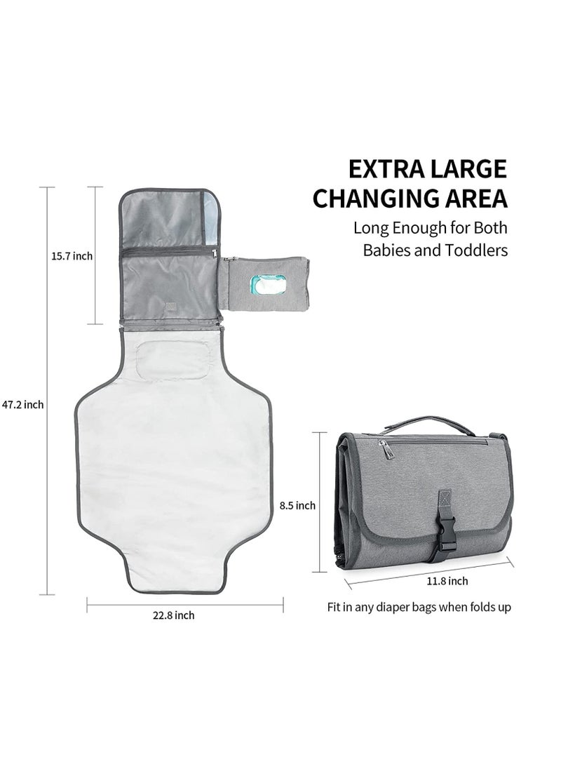 Baby Changing Pad Multifunctional Newborn Bag with Wipes Pocket Waterproof Portable Travel Infant Changing Diaper Mat Compact Diaper Changing Mat Kit for Mom Dad Baby Shower Gifts