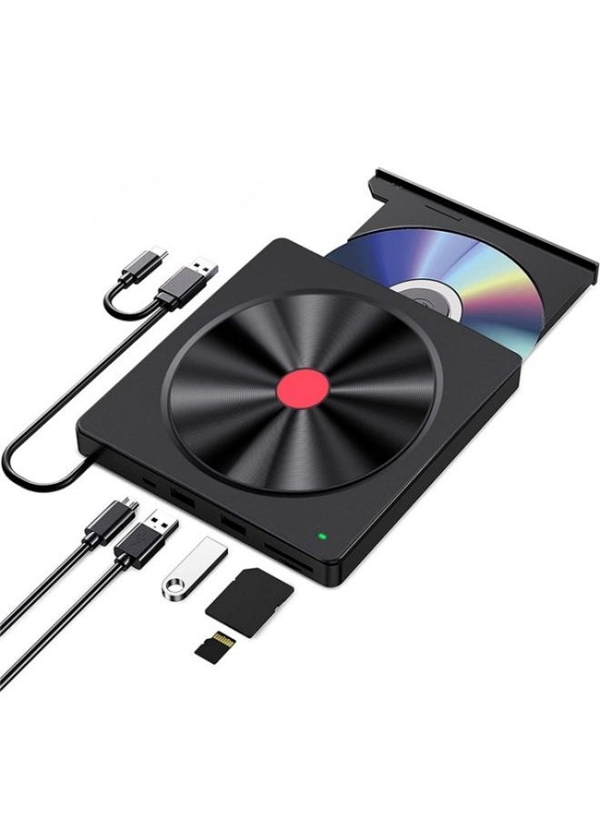 052 USB + Type-C DVD Burner Readable SD / TF Card DVD-RW Recorder PC External Optical Drive