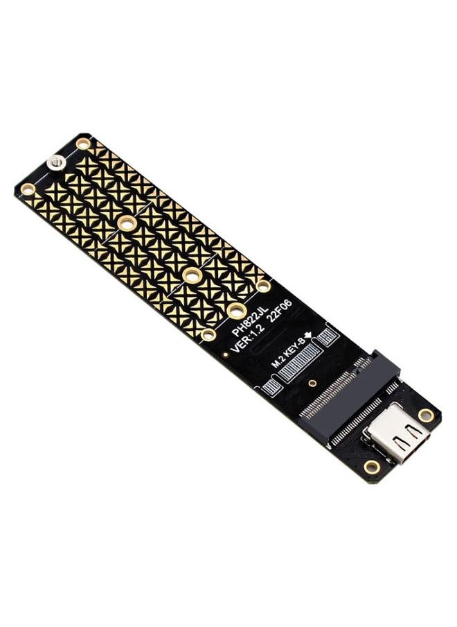 NGFF M.2 Bkey SATA Hard Disk SSD To USB3.1 Type-C / USB-C Expansion Card Conversion Board(Black)