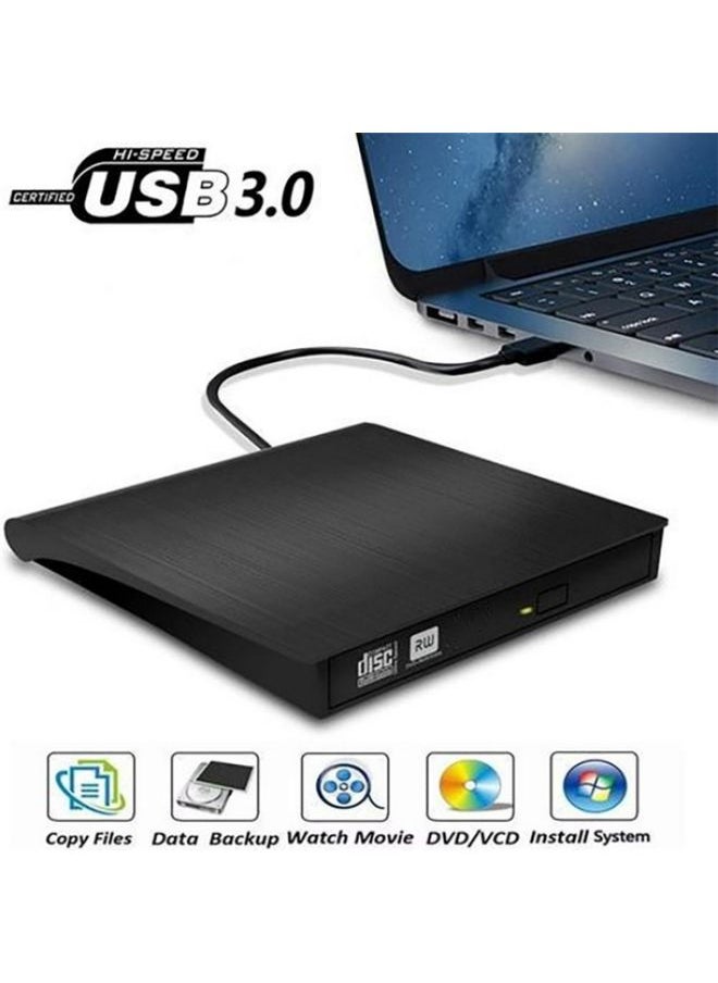 663 High Speed CD DVD Burner USB3.0 Computer Laptop External Optical Drive Burner(Black)