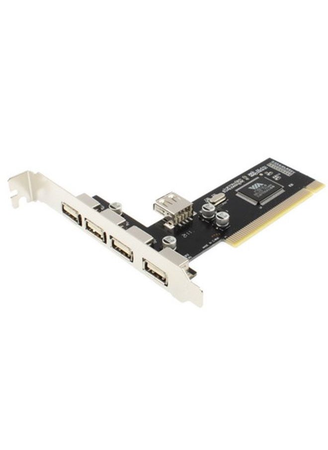 USB 2.0 4+1 Ports PCI Card(Black)