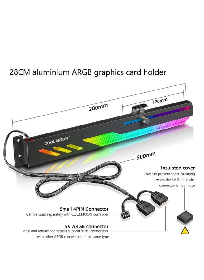 COOLMOON GT8 Graphics Card Bracket With 5V ARGB Multi-interface(White)