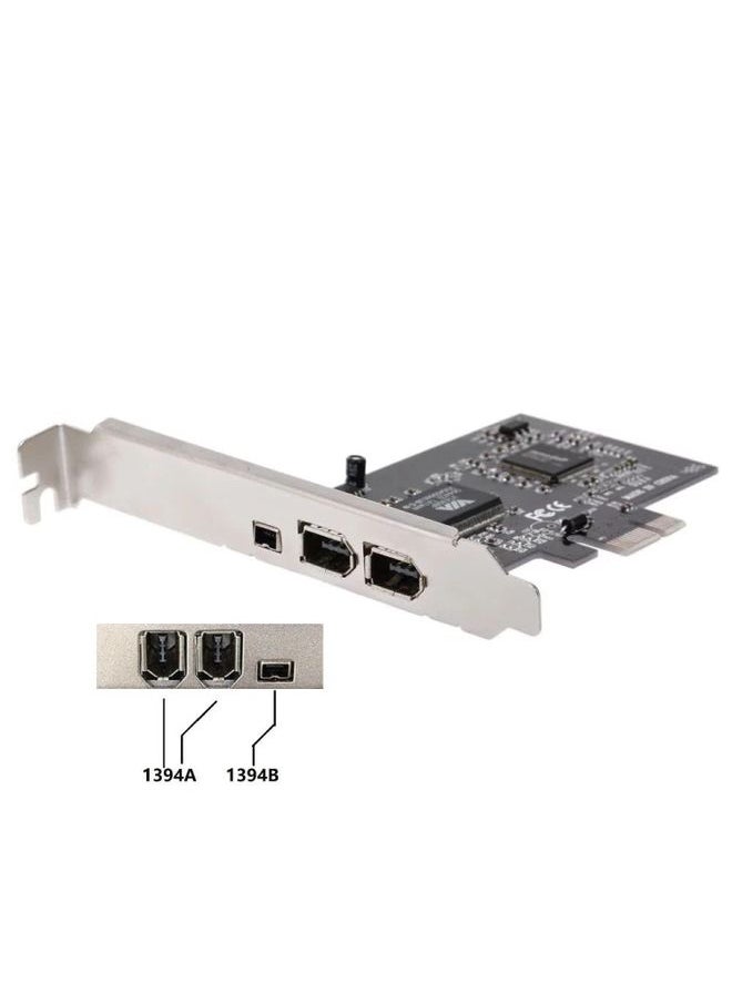 PCI-E 3 Ports 1394a 1394b Firewire Expansion Card 2 x 6 Pin + 1 x 4 Pin for Desktop PC