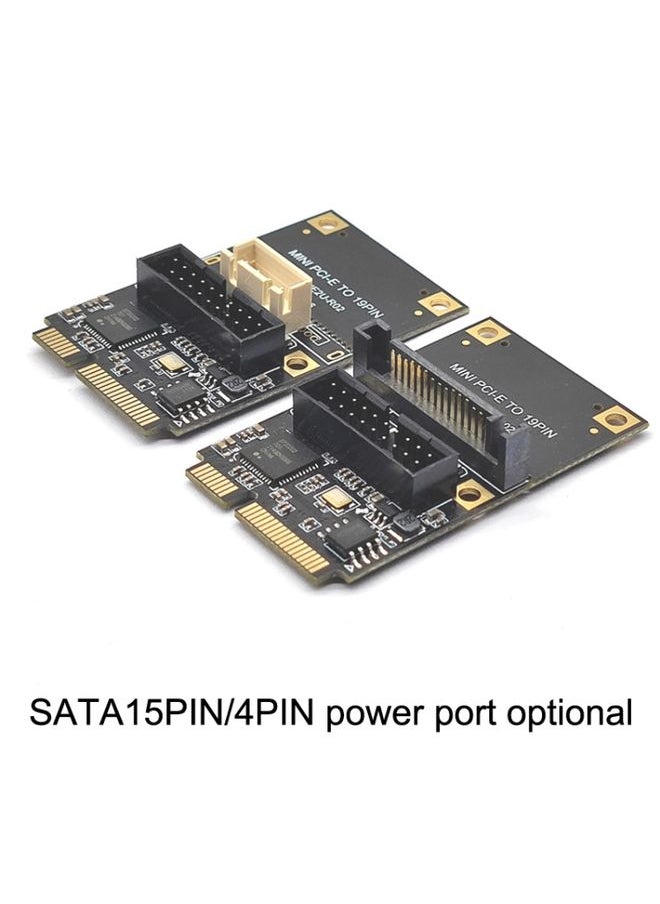 Mini PCI-E To USB3.2 GEN1 Front 19Pin 2 Ports Transfer Card Supports Half High SATA