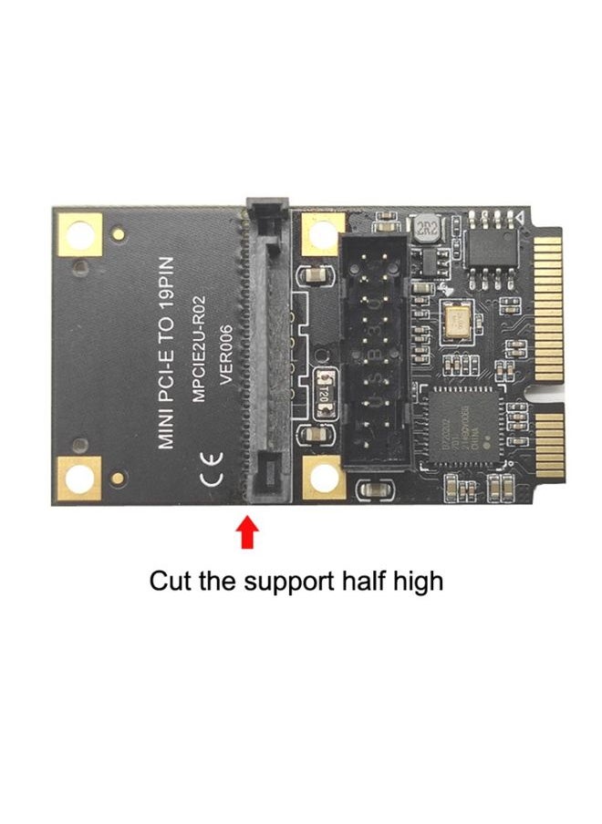 Mini PCI-E To USB3.2 GEN1 Front 19Pin 2 Ports Transfer Card Supports Half High SATA