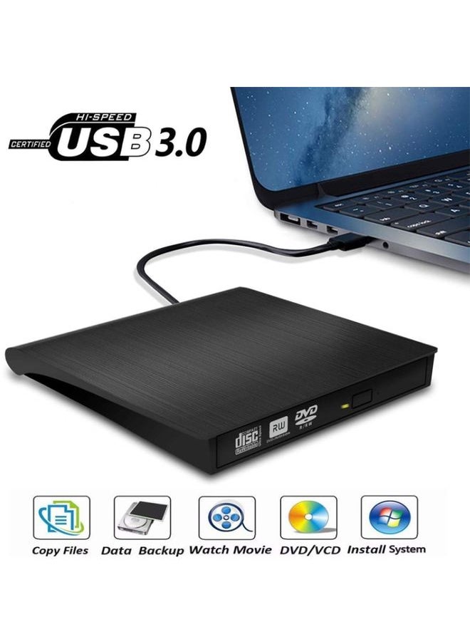 USB 3.0 Brushed External CD / DVD-RW Optical Drive Player