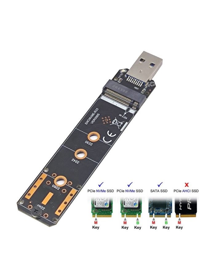 USB3.1 10Gbps GEN2 To NVME SATA Dual Protocol M.2 SSD Riser Card