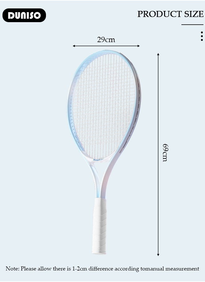 Single Tennis Racket Set for Student Training Tennis and Beginners of 1 Tennis Racquet Lightweight Including 1 Tennis Balls 1 Non-slip Hand Glue 1 Tennis Bag and 1 Water Injection Base