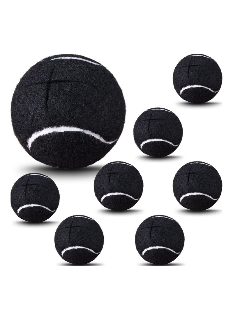 8 Pieces Precut Walker Tennis Balls  for Furniture Chairs Leg, Tennis Ball for Non Slip Rubber Glide Tennis Ball Coverings for Desks Stools Tables Floor Protector (Black)