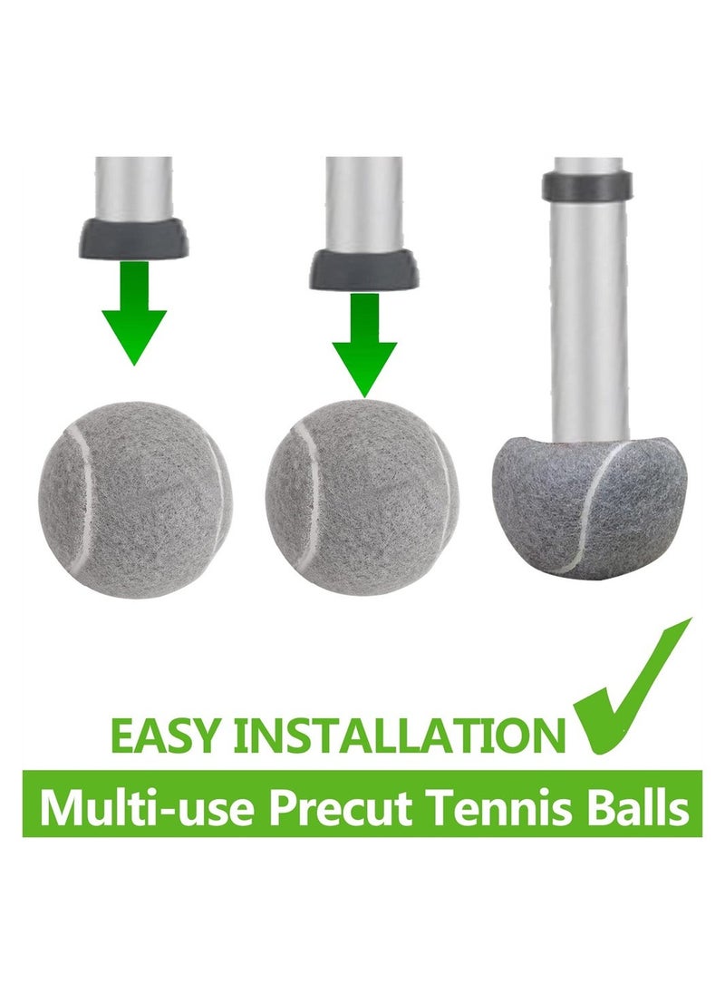 Precut Walker Tennis Balls, 4 Pcs Universal Walker Glide Balls, Walker Accessories for Seniors Fit Most Walkers,for Furniture Legs and Floor Protection