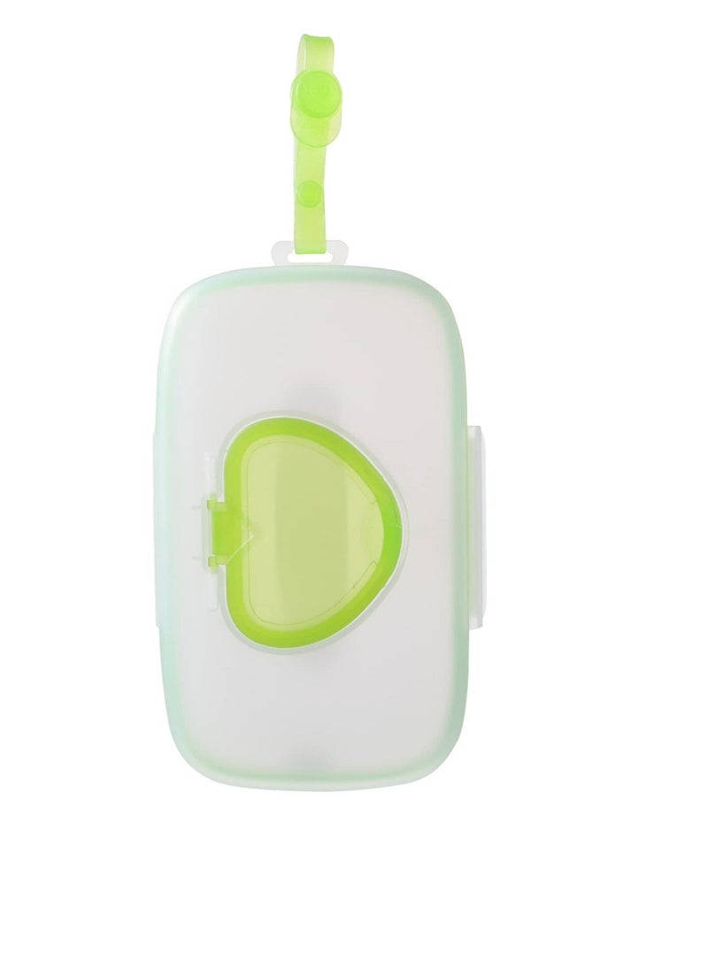 Baby Wipe Dispenser, Portable Refillable Wipe Case, Reusable Travel Wet Wipe Pouch for Travel-Pouch Carries (Green)