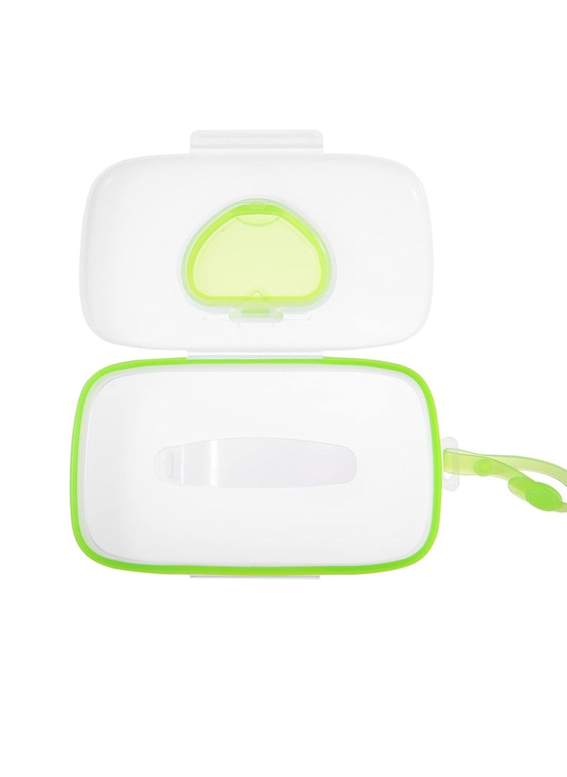 Baby Wipe Dispenser, Portable Refillable Wipe Case, Reusable Travel Wet Wipe Pouch for Travel-Pouch Carries (Green)