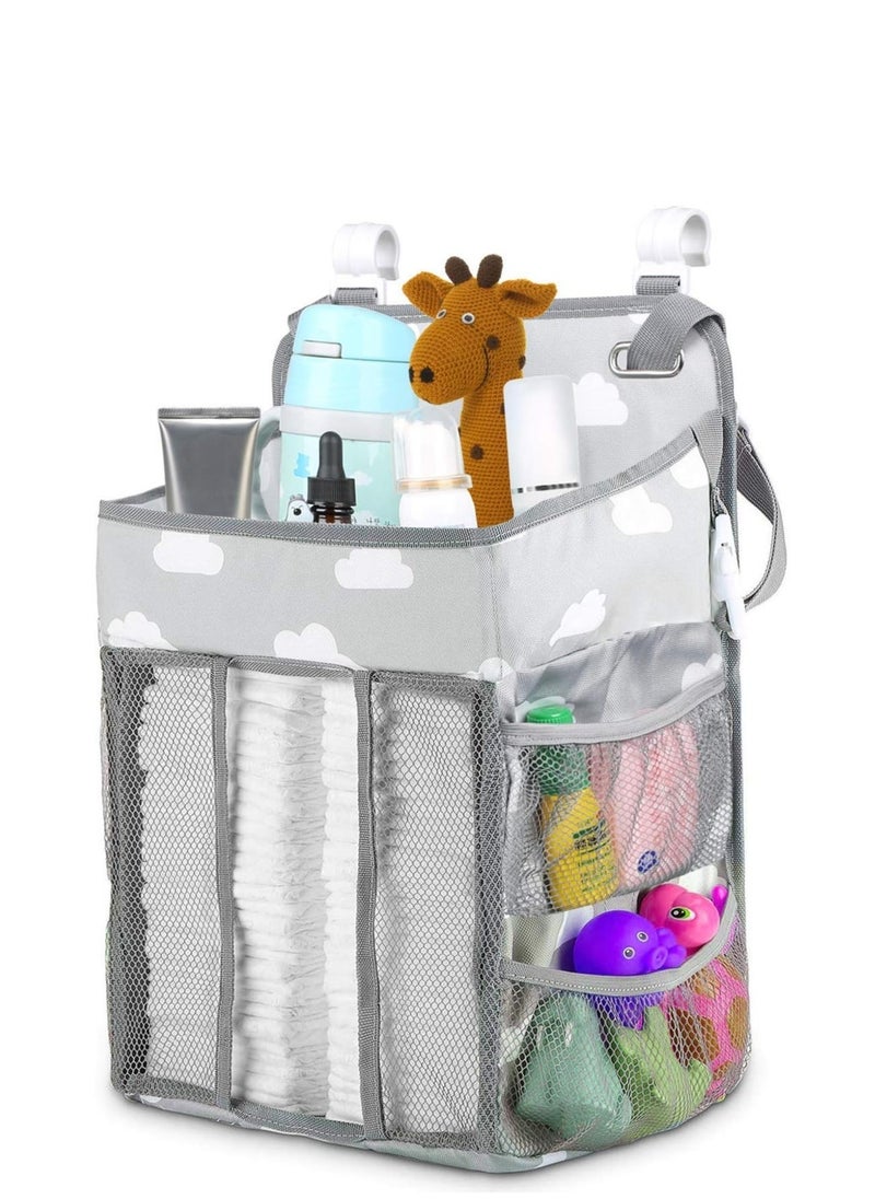 Nursery Organisers Crib Nappy Organiser Hanging Diaper Caddy Stacker Organizer Holder Beside Storage Bag for Toys Diaper Nappies Towels Clothes