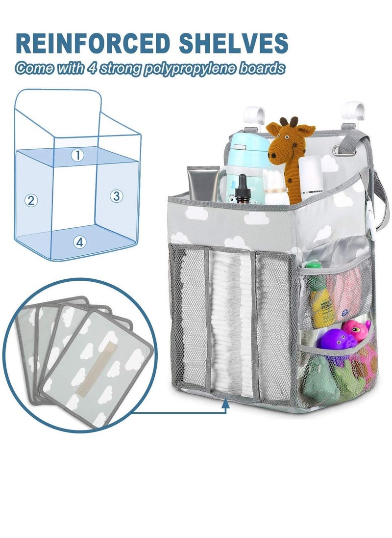 Nursery Organisers Crib Nappy Organiser Hanging Diaper Caddy Stacker Organizer Holder Beside Storage Bag for Toys Diaper Nappies Towels Clothes