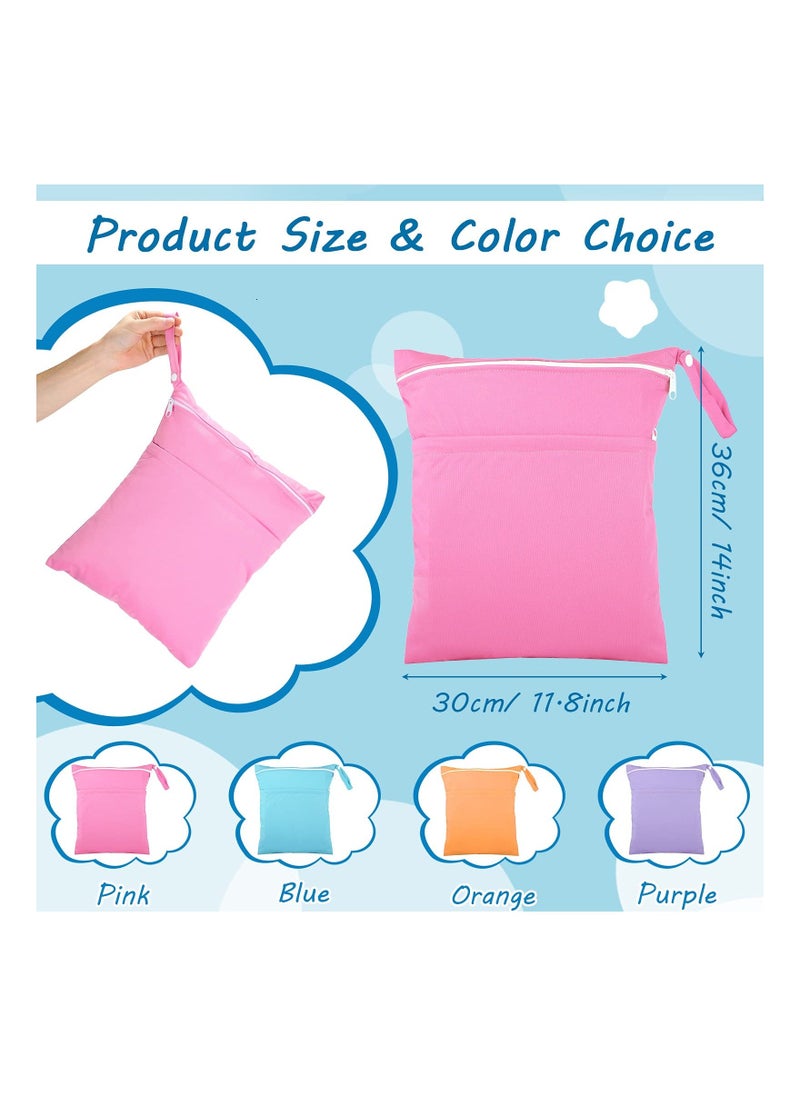 Versatile Waterproof Wet Dry Bag Set for Baby Cloth Diapers - 4 Reusable Travel Bags for Toddler Swim, Beach & Pool - Machine Washable Diaper Storage Solution