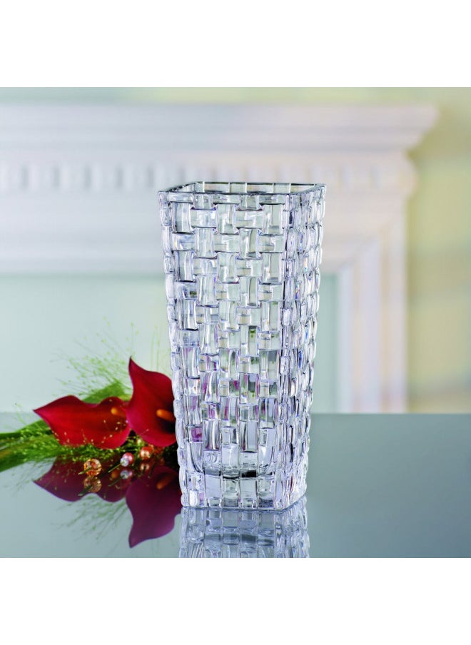 Nachtmann Bossa Nova Collection Crystal Vase, Clear Glass, 11- Inch, Decorative Flower Vase, Anniversary, Wedding, and Housewarming Gift, Dishwasher Safe