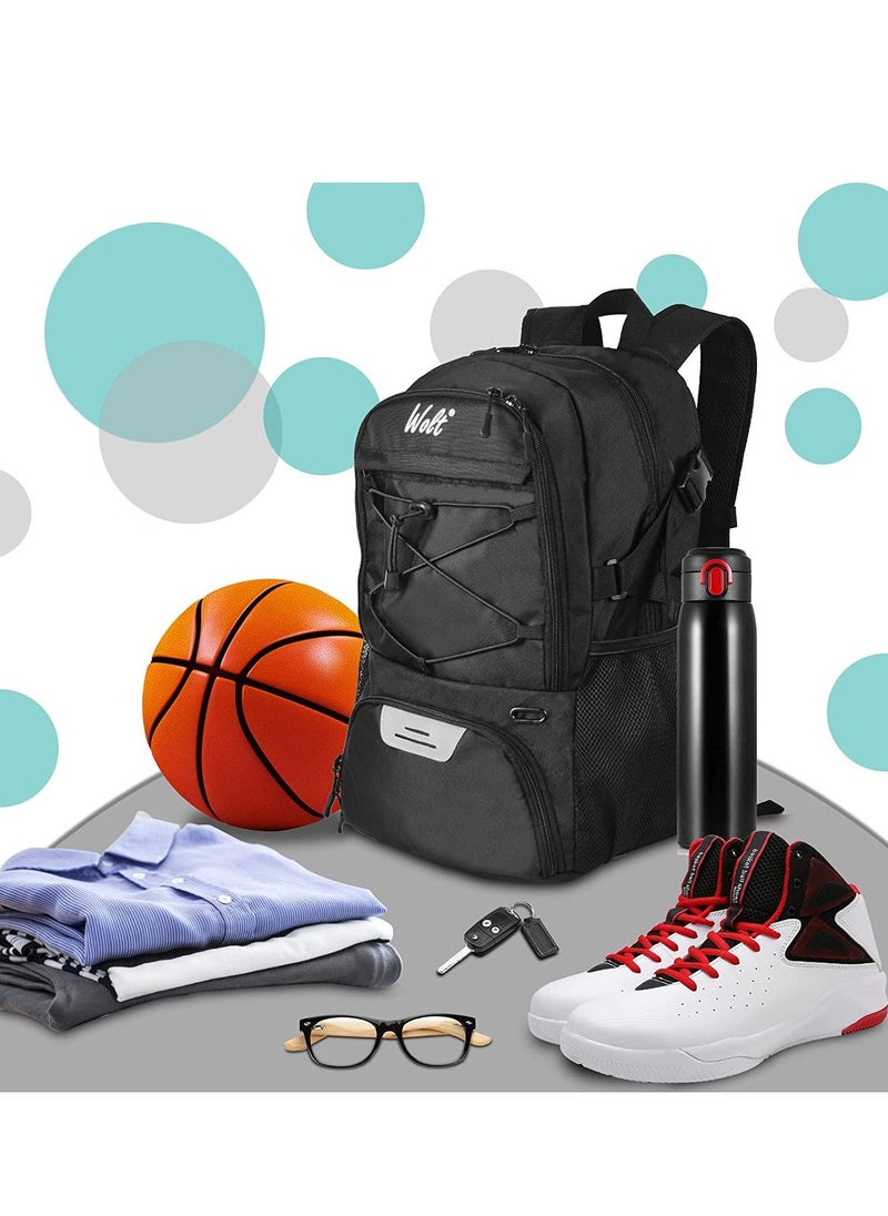 Basketball Backpack Large Sports Bag with Separate Ball holder  Shoes compartment, Best for Basketball, Soccer, Volleyball, Swim, Gym, Travel