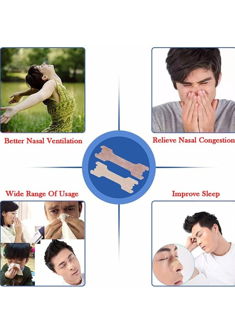 Anti Snore Nasal Strips Nose For Sinus Relief Strip to Stop Snoring Breathe Sleeping Non-woven Stick Large Disposable Right Men and Women 100PCS