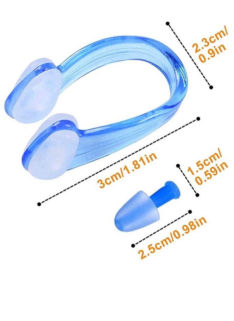 4 Pack Nose Clips and Earplugs Set for Swimming, Soft Silicone Nose Plugs and Ear Plugs for Swimming, Kids Nose & Ear Protectors Kit ideal for Beginner