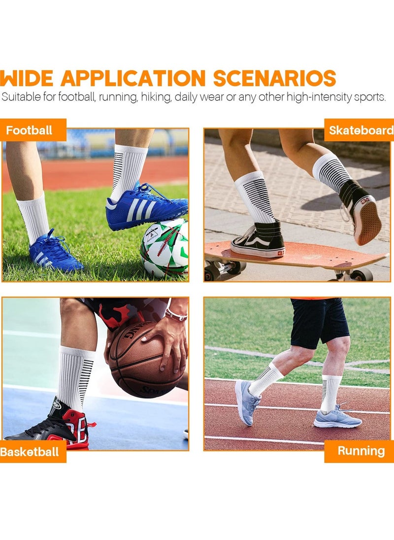 3 Pairs Grip Socks Football Men Women Anti Slip Sports Grip Socks Breathable Anti Blister Rubber Pads Non Slip Basketball Socks Athletic Grippy Socks For Soccer Running Hiking Boxing