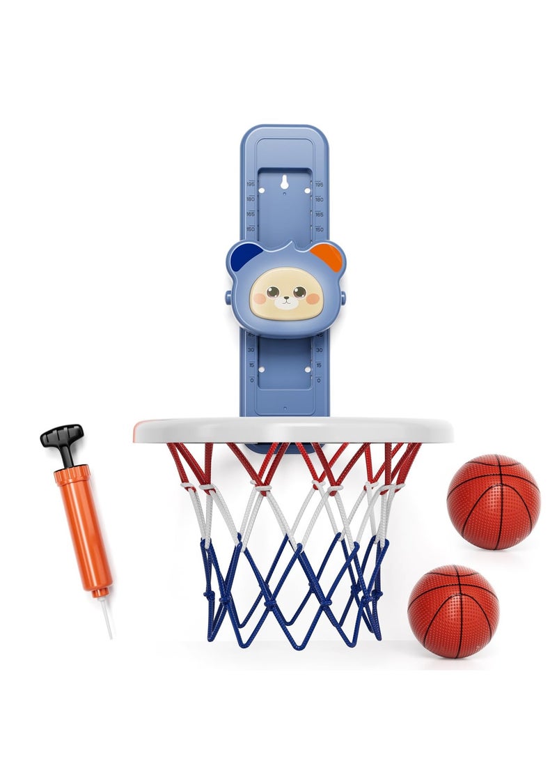 Basketball Hoop Wall Mounted,Mini Basketball Hoop for Toddlers Boys Age 3-5, Adjustable Height, Voice Touch High Jump Counter for Kids, Space-Saving,Toddler Toys Age 4-7, Birthday Gifts for Boys 4-6