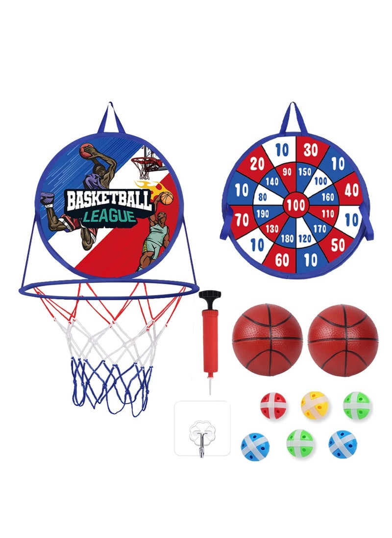 Kids Toy Basketball Set Indoor Outdoor Hoop Game for Boys and Girls for Ages 3-12 Portable Foldable Design