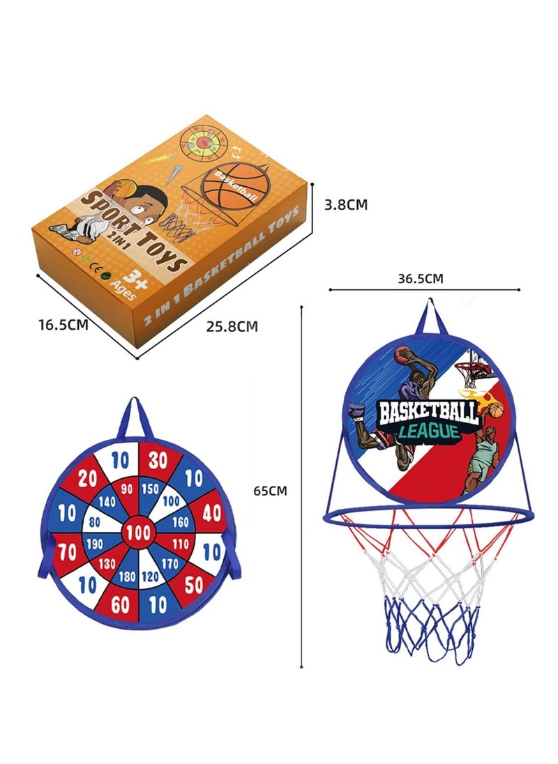 Kids Toy Basketball Set Indoor Outdoor Hoop Game for Boys and Girls for Ages 3-12 Portable Foldable Design