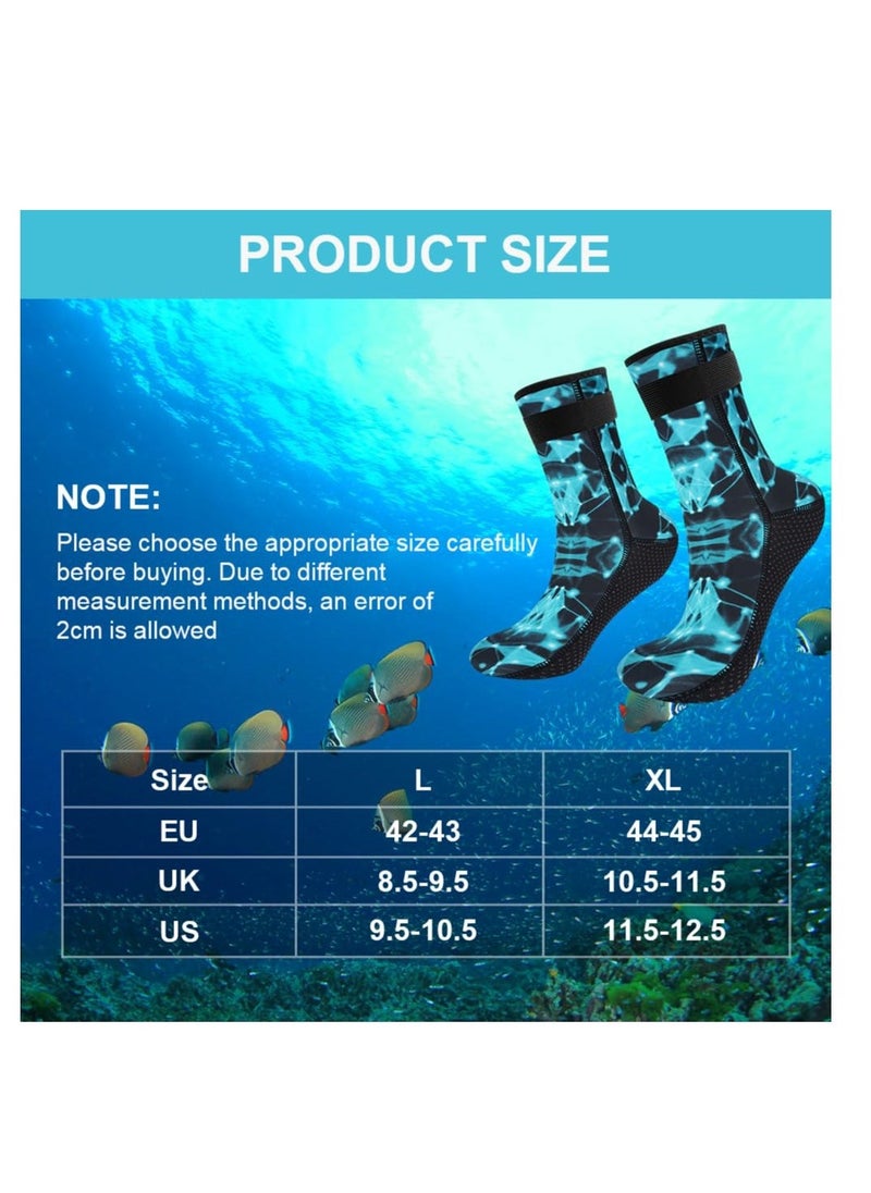 3mm Neoprene Socks, Resilient Wetsuit Socks,Thickened Non-Slip Diving Socks Boots, Suitable for Water Sports, Swimming, Kayaking, Surfing (L)