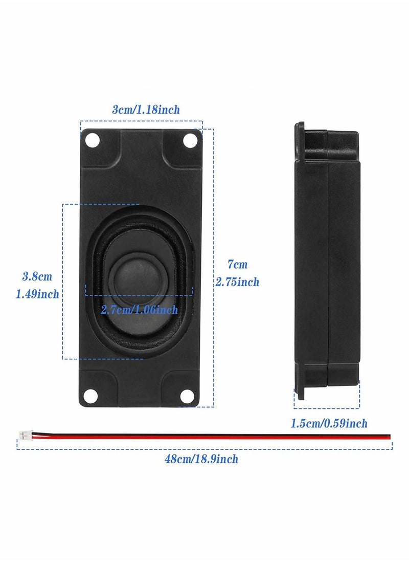 Wired Speaker Mini Loundspeaker for Small Electronic Projects Advertising Machines LCD TV Monitors 4Pack Black