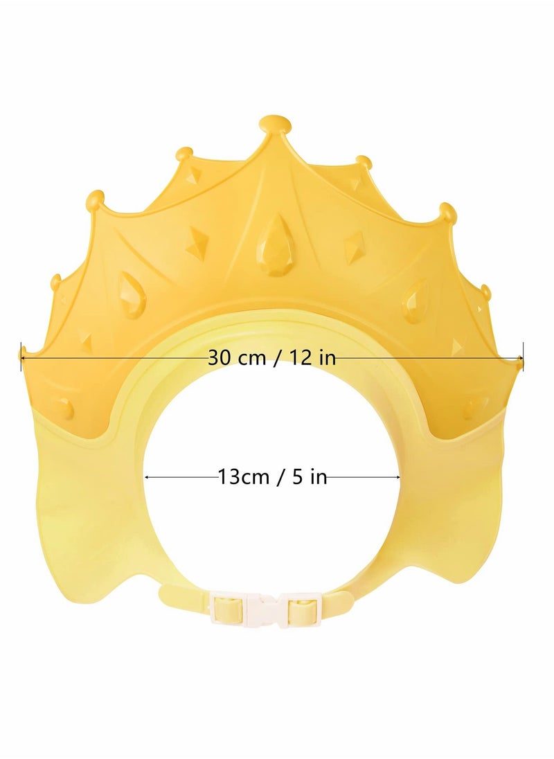 Baby Shower Shampoo Cap Shield,  Lsolate for Kids, Visor Hat Eye and Ear Protection 0-9 Years Old Children, Cute Crown Shape Makes the Bath More Fun (Yellow)