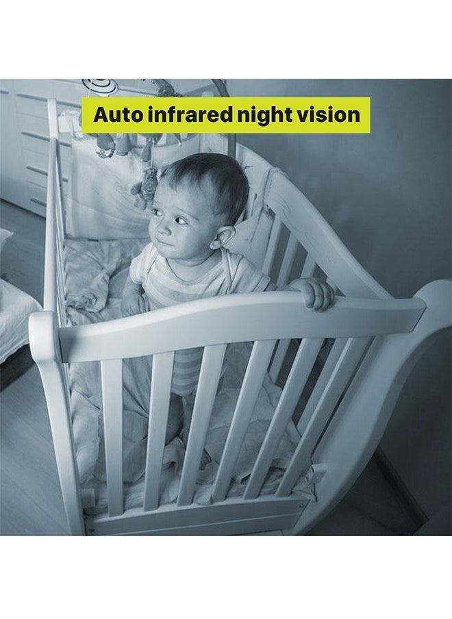 Baby Monitor with Camera and Audio, 5''Display with 3000mah Battery, Pan-Tilt-Zoom Video, Night Vision, 2-Way Talk, Temperature, Lullabies Playing and 960ft Range, Ideal for Gift