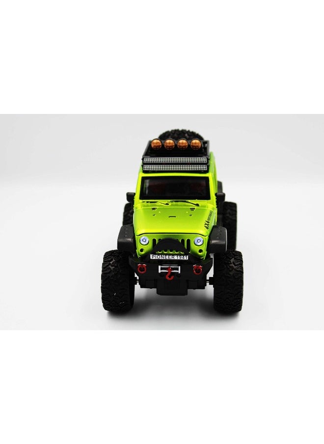 1:24 Scale Diecast Jeep Wrangler Off-Road Kings | Green Jeep Model for Collectors & Kids | Realistic Details & Durable Build