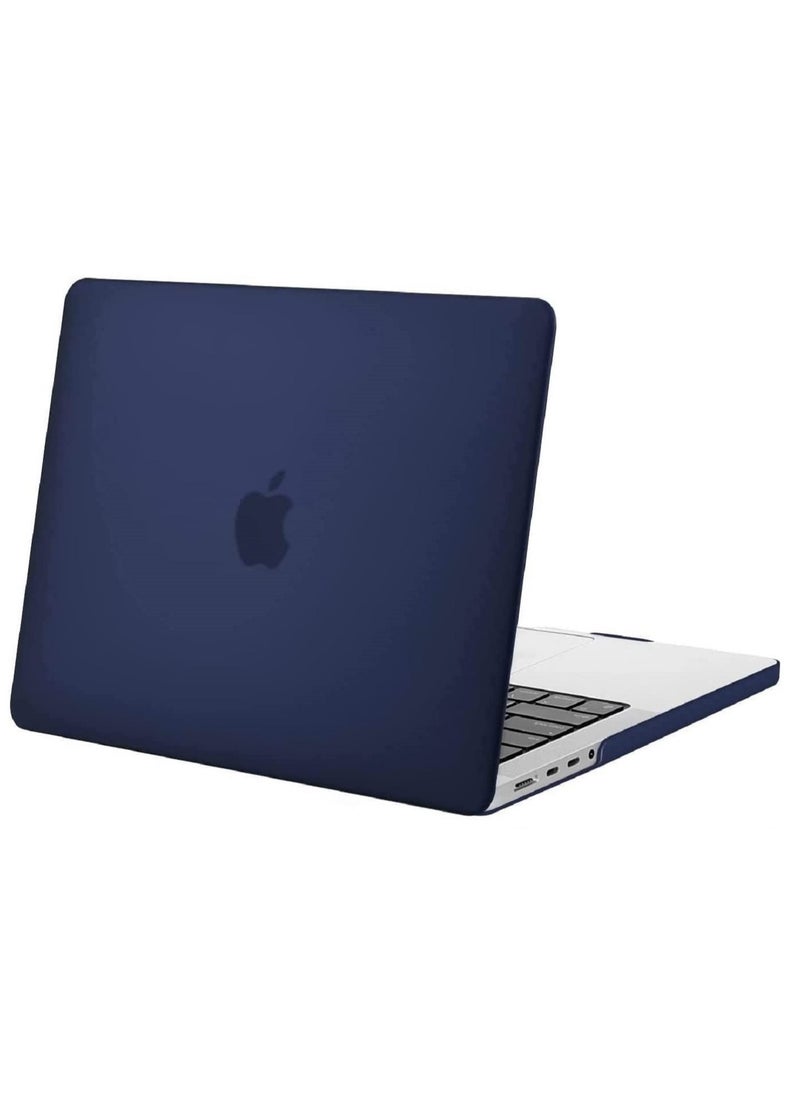 Plastic Hard Shell Case Cover Compatible with MacBook Pro 14-Inch M4/M3/M2/M1 Pro/Max Chip with Touch ID, Model A3112/A3185/A3401/A2992/A2918/A2779/A2442 Release 2024/2023/2022/2021, Navy Blue