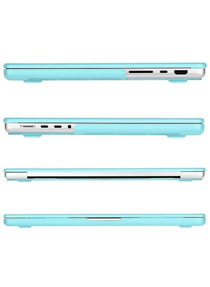 Plastic Hard Shell Case Cover Compatible with MacBook Pro 14-Inch M4/M3/M2/M1 Pro/Max Chip with Touch ID, Model A3112/A3185/A3401/A2992/A2918/A2779/A2442 Release 2024/2023/2022/2021, Turquoise