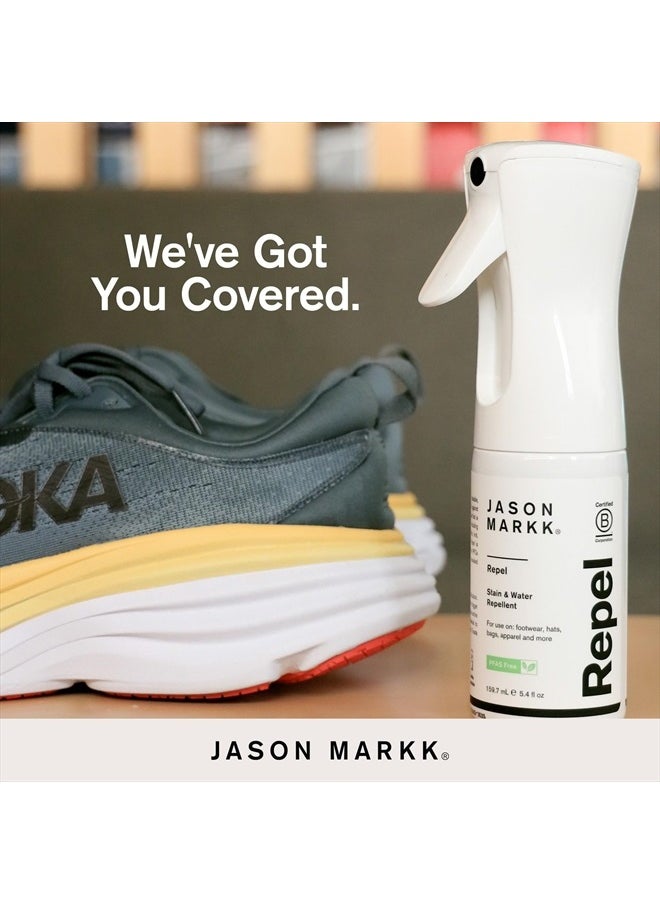 5.4 oz. Repel Spray - Eco-Friendly - Water-Based - Creates Durable & Breathable Barrier that Repels Liquids & Stains - Safe on All Materials Including Suede, Nubuck, Leather, and More