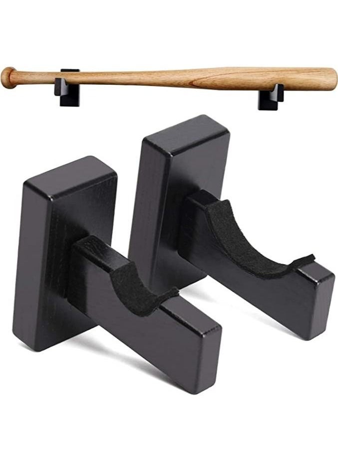 Baseball Bat Display Stand, 2PCS Baseball Bat Display Case, Sturdy Baseball Bat Stand, Baseball Bat Display Holder, Baseball Bat Horizontal Rack, Baseball Bat Bracket Holder (Solid Wood, Wood Grain)