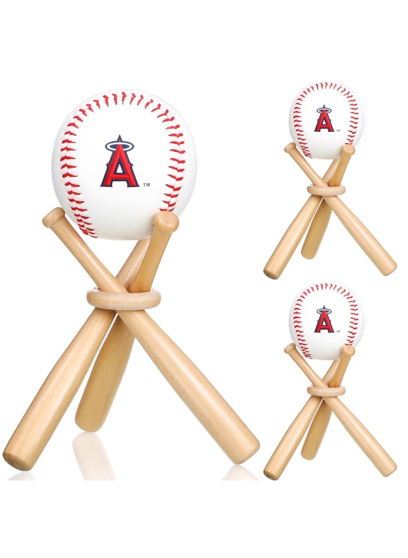 Baseball Stand, Baseball Holders for Balls Display Wooden Baseball Bat Display Stand Holder Display Baseball Centerpieces for Tables for Kids and Sports Lover