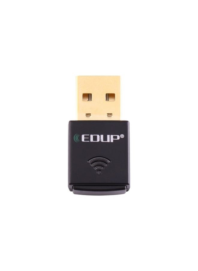 EDUP EP-AC1619 Mini Wireless USB 600Mbps 2.4G / 5.8Ghz 150M+433M Dual Band WiFi Network Card for Nootbook / Laptop / PC(Black)