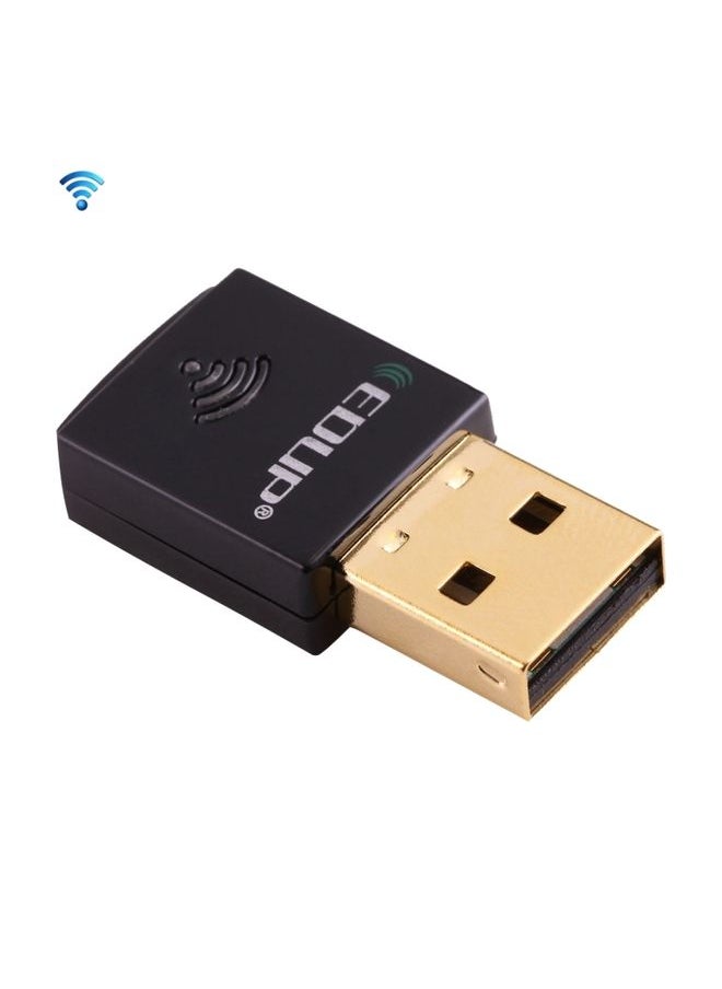 EDUP EP-AC1619 Mini Wireless USB 600Mbps 2.4G / 5.8Ghz 150M+433M Dual Band WiFi Network Card for Nootbook / Laptop / PC(Black)