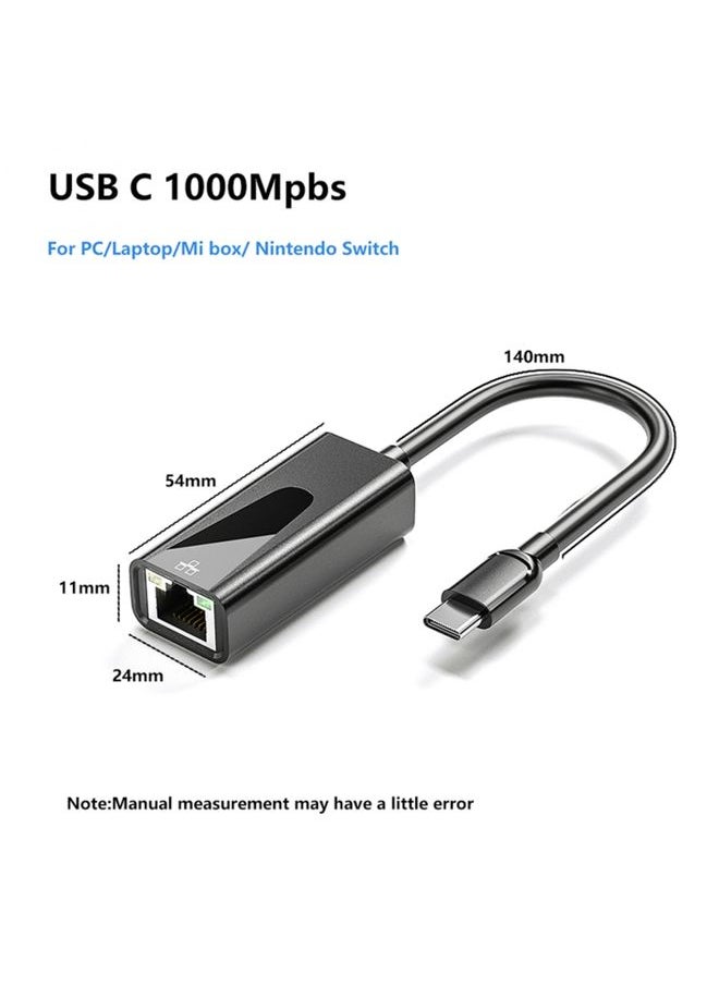 1000Mbps RJ45 Network Card USB Ethernet Adapter, port:Type-C