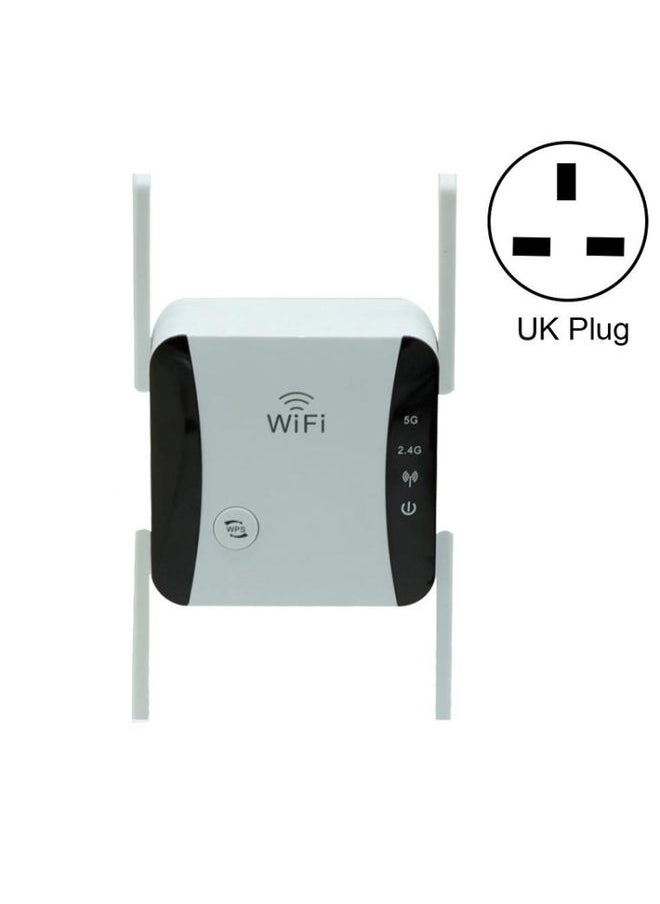 KP1200 1200Mbps Dual Band 5G WIFI Amplifier Wireless Signal Repeater, Specification:UK Plug(White)