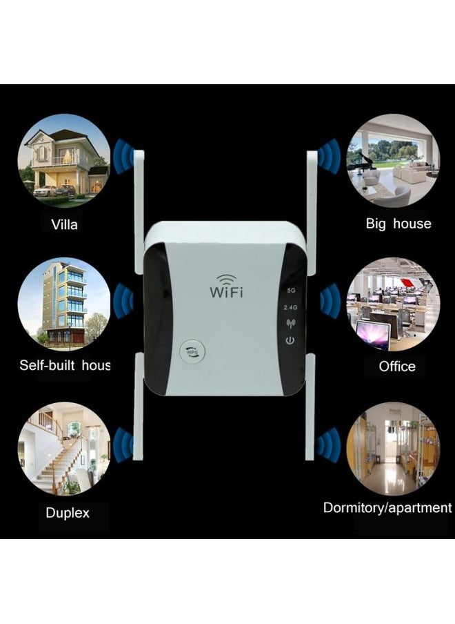 KP1200 1200Mbps Dual Band 5G WIFI Amplifier Wireless Signal Repeater, Specification:UK Plug(White)