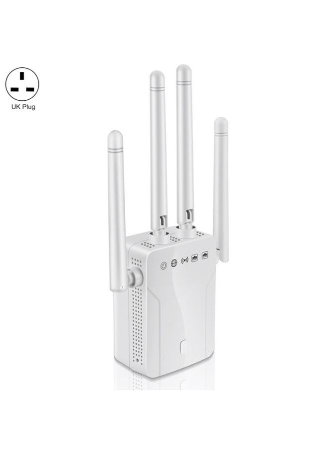 M-95B 300M Repeater WiFi Booster Wireless Signal Expansion Amplifier(White - UK Plug)