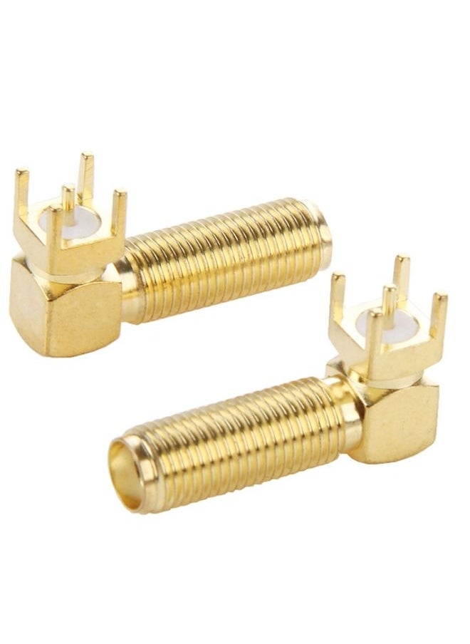 10 PCS Gold Plated SMA Female Right Angle 90 Degrees Panel PCB Mount 4.0mm Square Connector Adapter