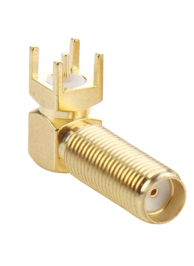 10 PCS Gold Plated SMA Female Right Angle 90 Degrees Panel PCB Mount 4.0mm Square Connector Adapter