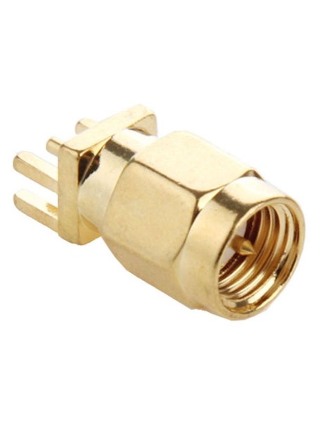 10 PCS Gold Plated SMA Male Jack Socket PCB Edge Mount Solder 0.62 inch RF Connector Adapter