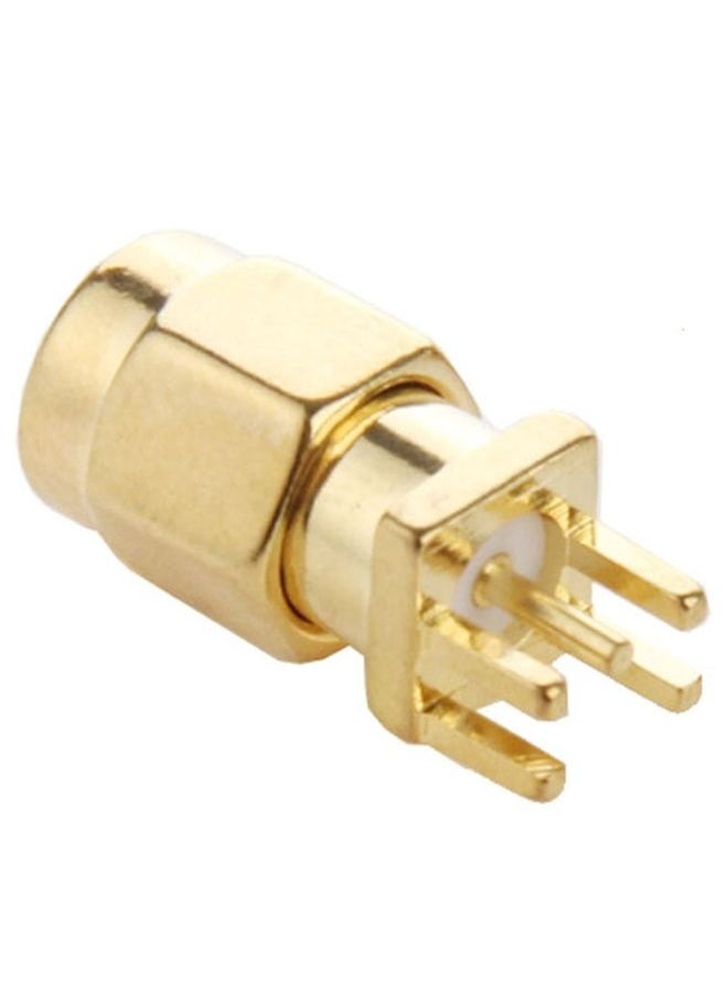 10 PCS Gold Plated SMA Male Jack Socket PCB Edge Mount Solder 0.62 inch RF Connector Adapter