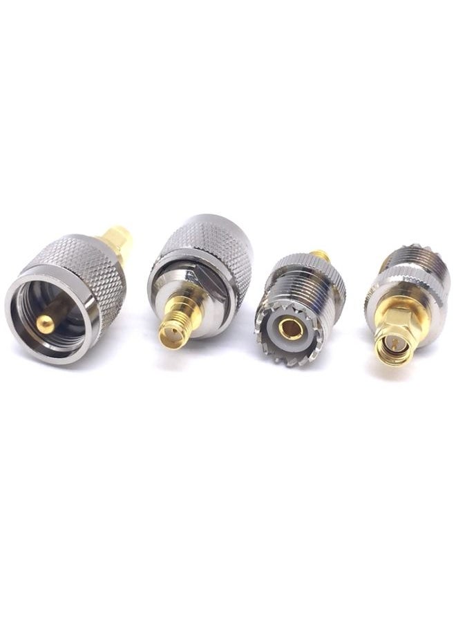 4 PCS / Set UHF PL259 SO239 to SMA Plug RF Connector Test Converter