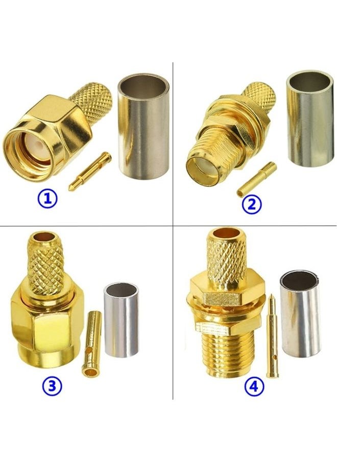 10pcs SMA Female Plug Connector Crimp For RG58 / LMR195 / RG142 / RG400